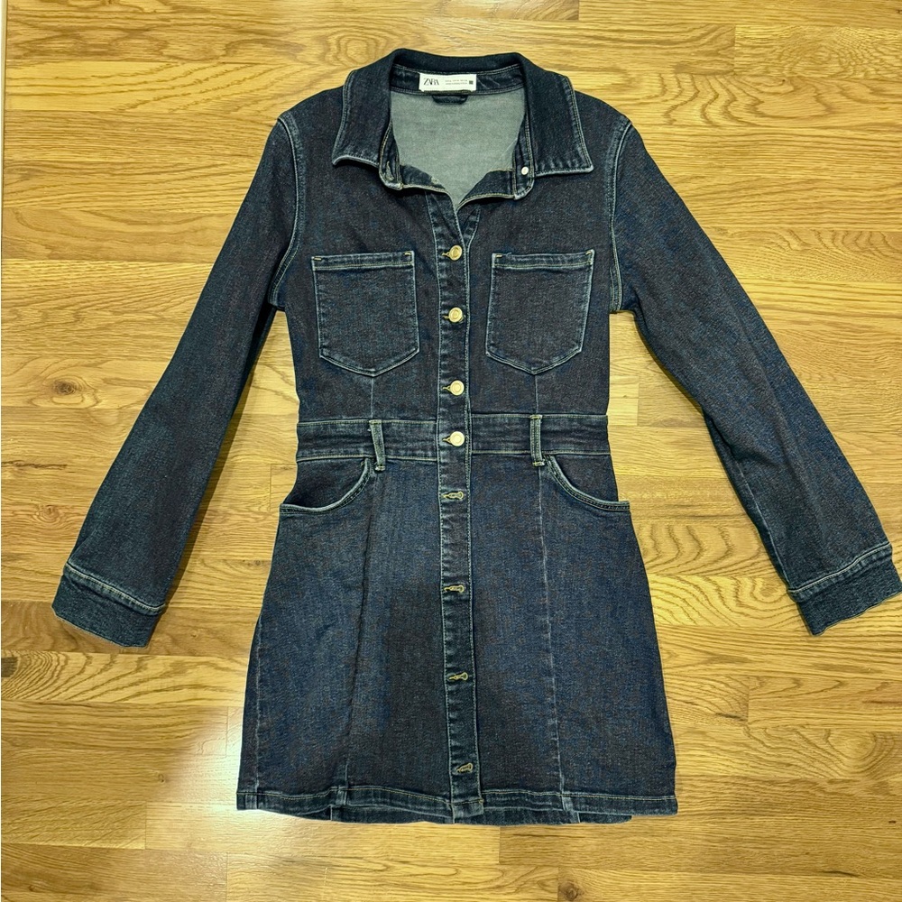 Zara Dark Blue Denim Dress